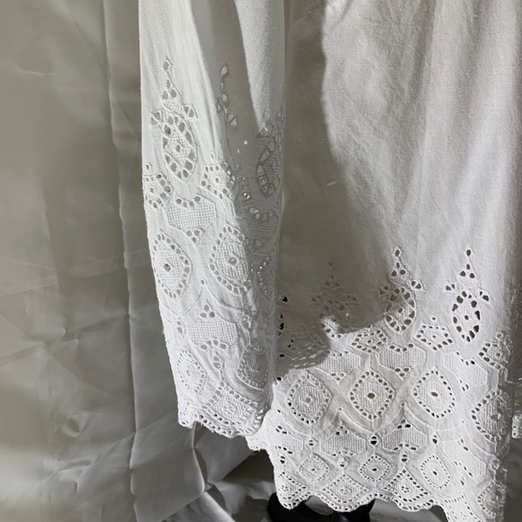 Charter club 100% cotton white button down 1/3 sleeve embroidery shirt size 12 P - Picture 4 of 7